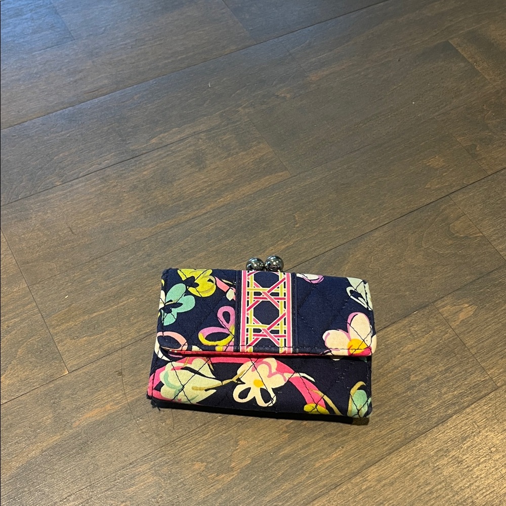Vera Bradley Floral Wallet with Snap Closure